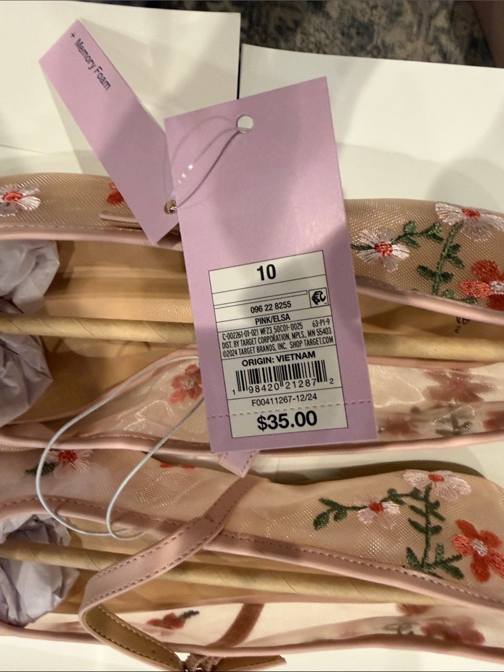 Wild Fable Elsa Embellished Pink Floral Mary Jane Flats size 10 NIB - Picture 4 of 7